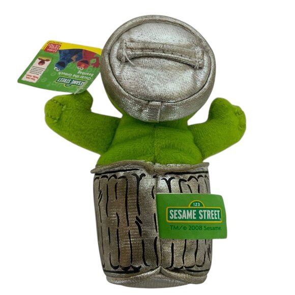 Gund Sesame Street Oscar The Grouch 5 inch Green Beanbag Plush Toy 2008 - Picture 2 of 3